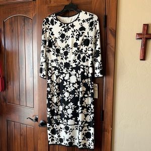 Maggy London Black & White Floral Dress